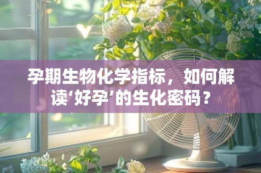 孕期生物化学指标，如何解读‘好孕’的生化密码？