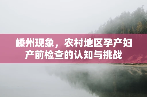 嵊州现象，农村地区孕产妇产前检查的认知与挑战