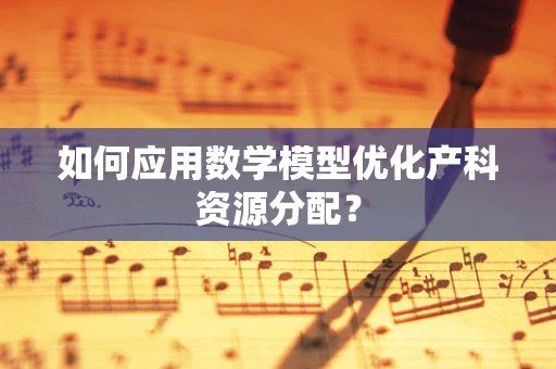 如何应用数学模型优化产科资源分配？