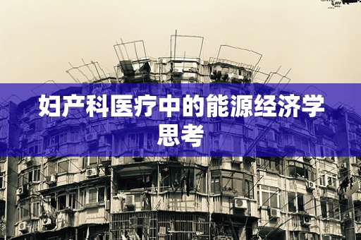 妇产科医疗中的能源经济学思考