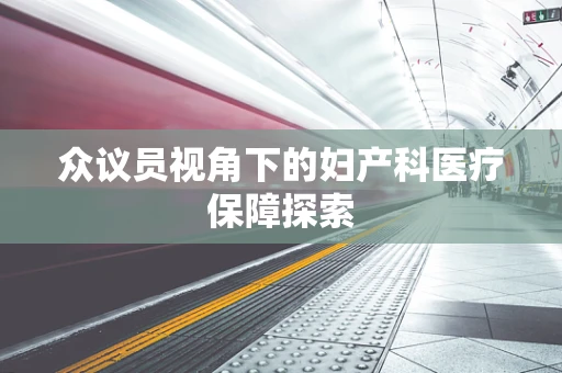 众议员视角下的妇产科医疗保障探索