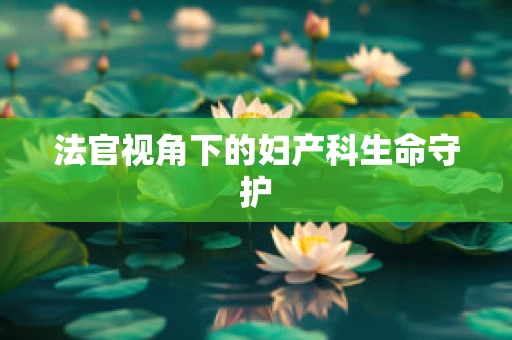 法官视角下的妇产科生命守护