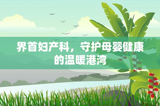 界首妇产科，守护母婴健康的温暖港湾