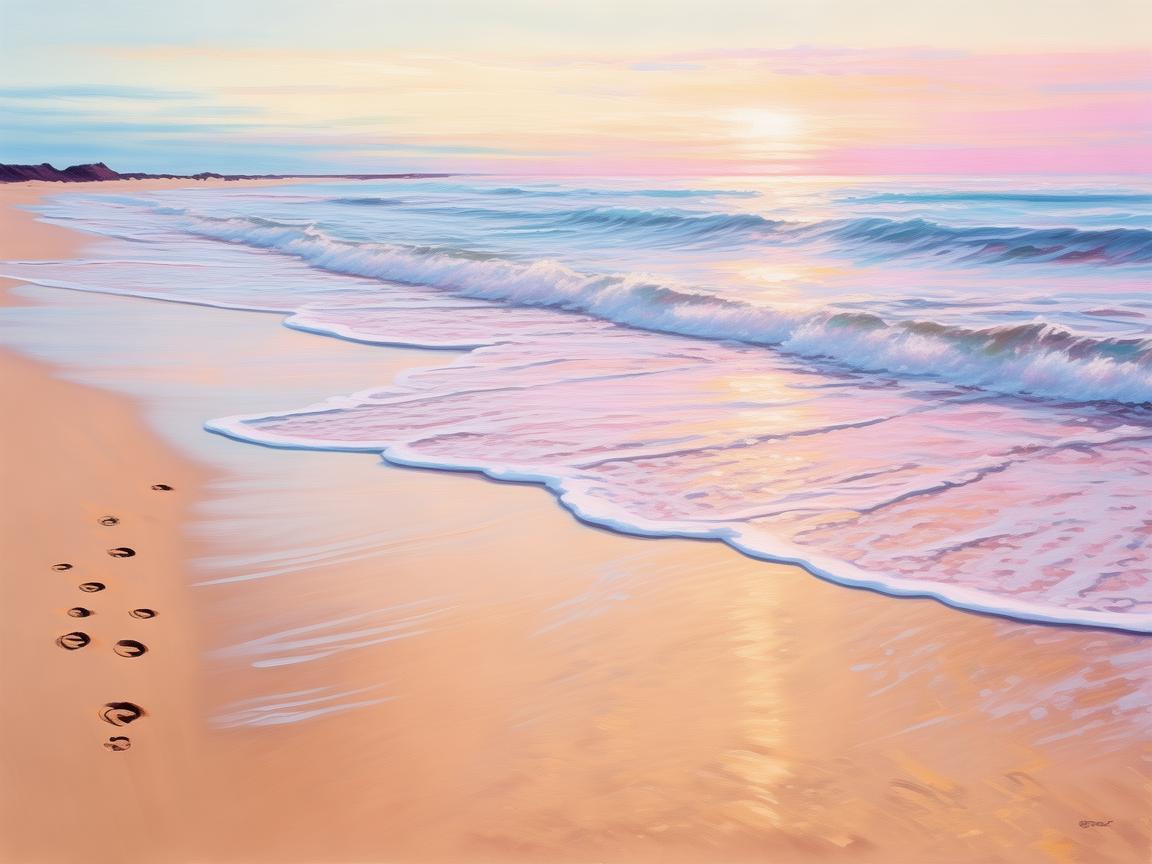 海滩漫步，孕育新生的遐想