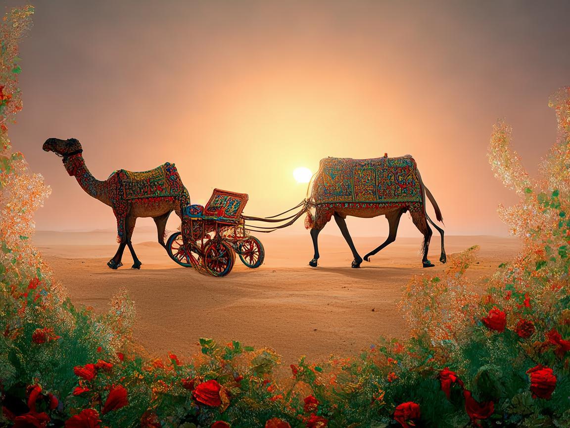 穿越时光的骆驼车与新生希望